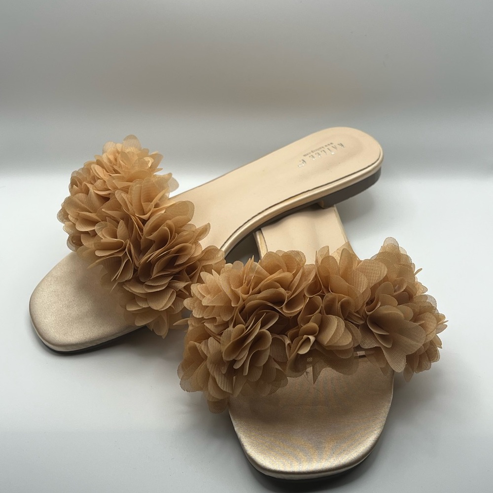 Blush/Tan Floral Slide Sandals
